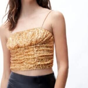 Free People Ta Da Top Gold L